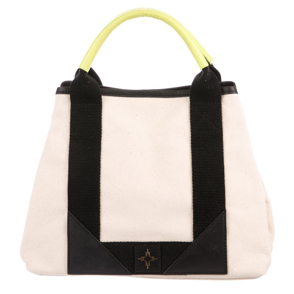 EUC India Hicks Baby Biscayne Bay Canvas & Leather Bag in Sand and Black Combo - Picture 12 of 13